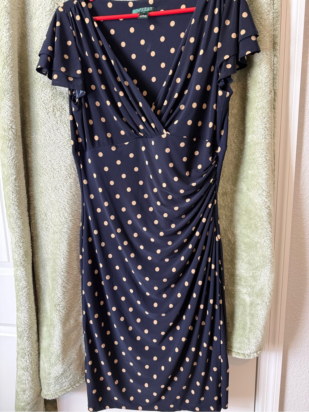 Ralph Lauren Black Midi Dress with Cream Polka Dots